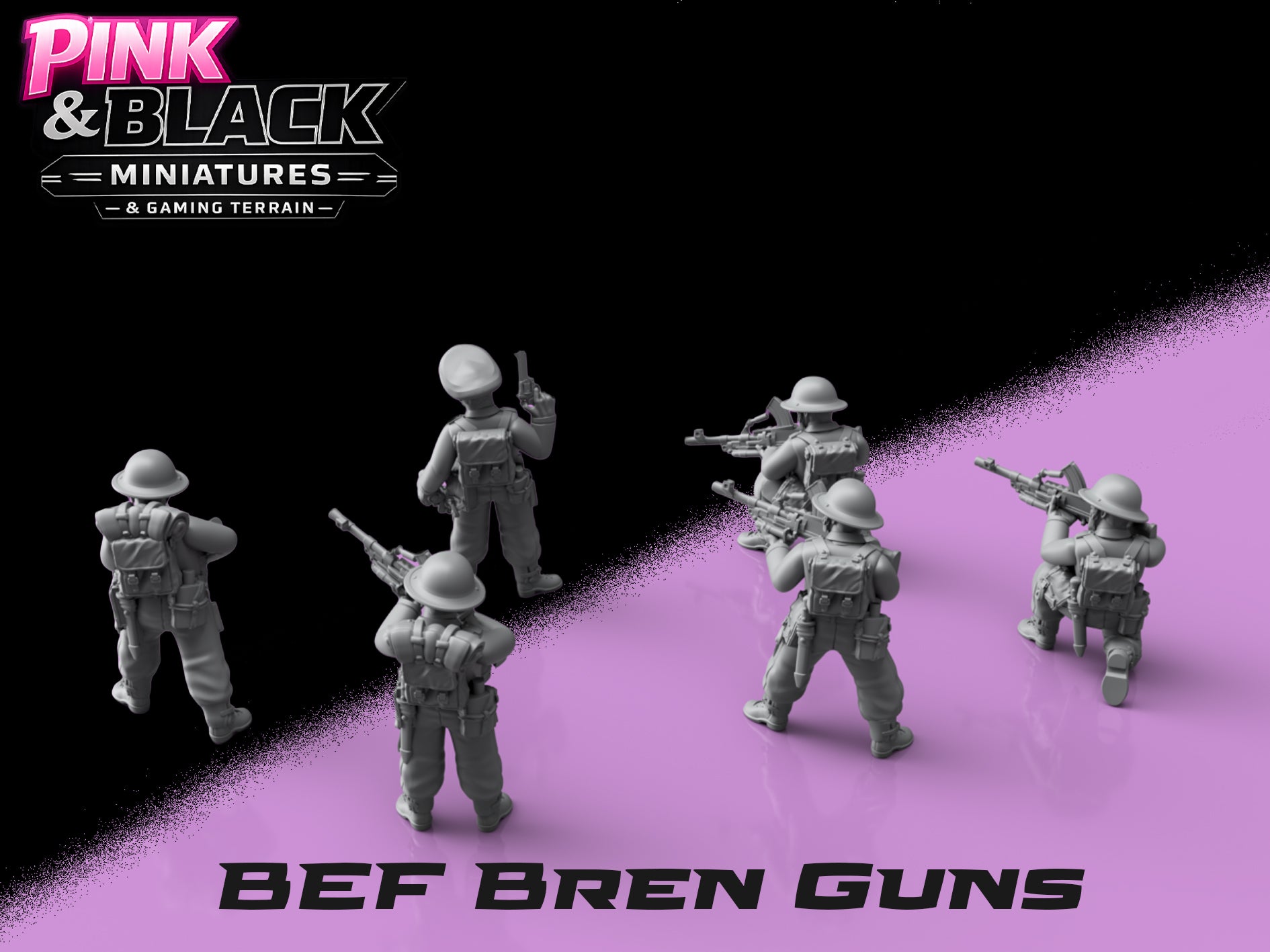 WWII British Bren Gun Squad & Officer