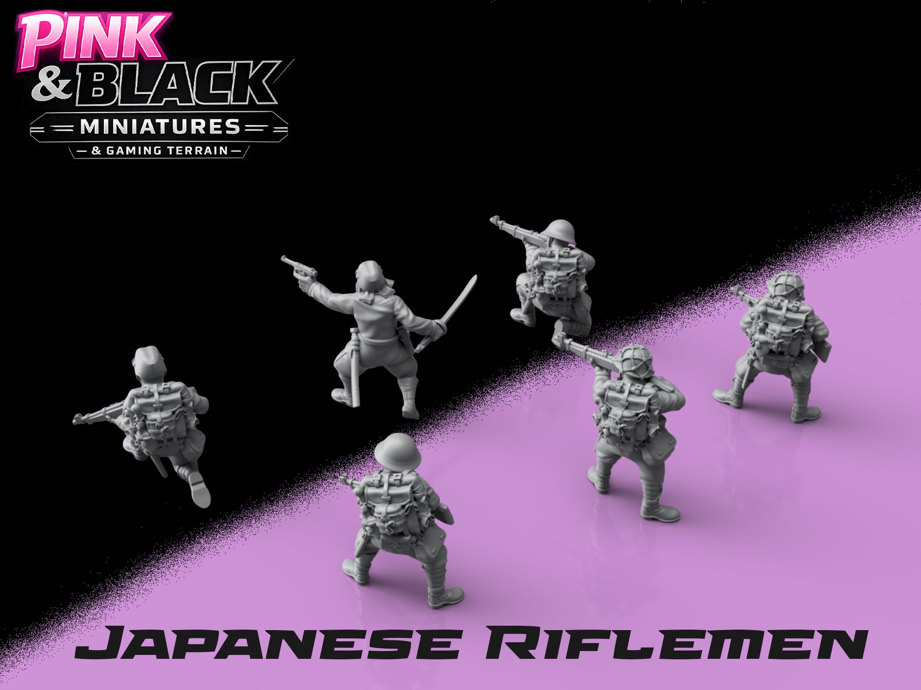 WWII Japanese Riflemen & Officer