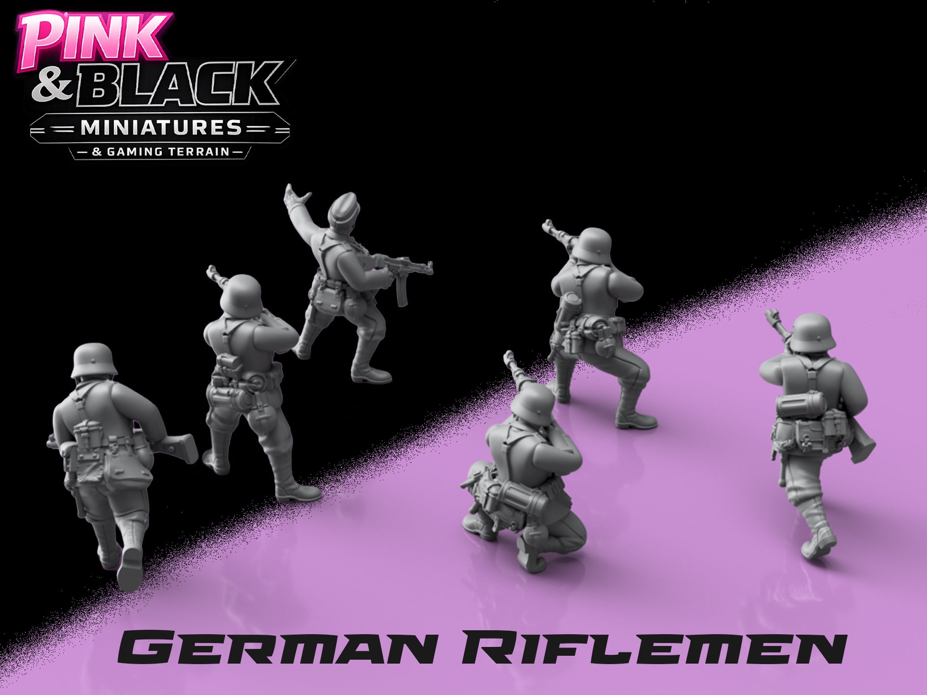 WWII German Riflemen & Officer