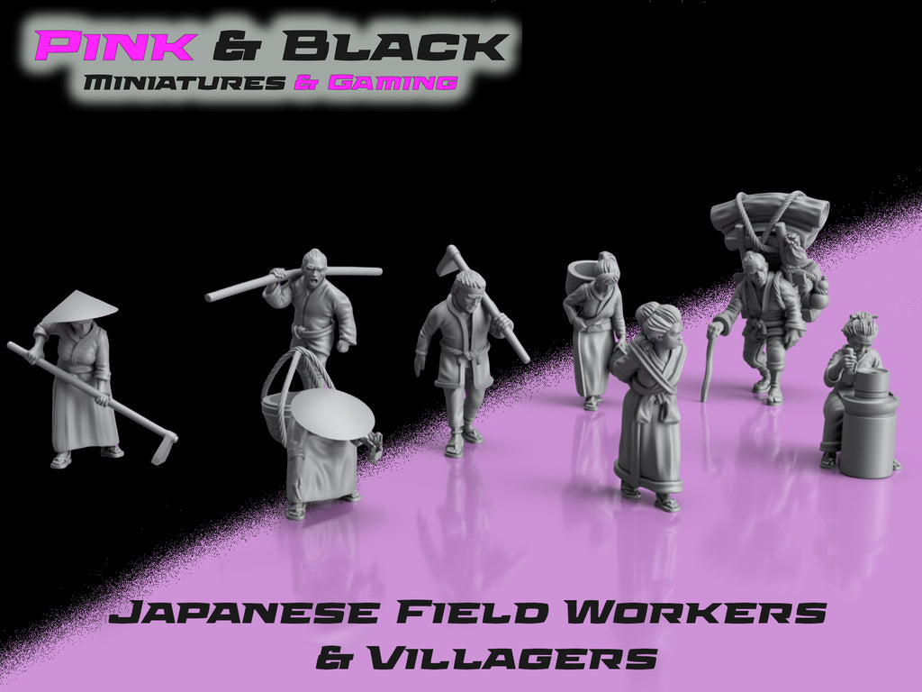 Japanese Field Workers & Villagers