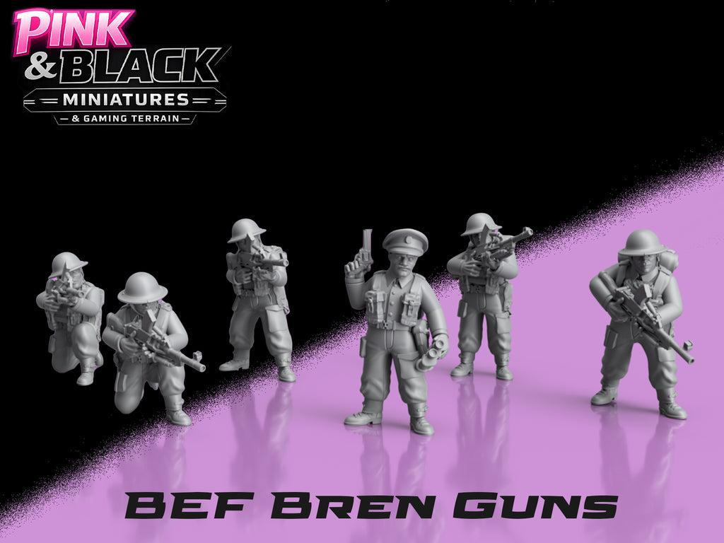 WWII British Bren Gun Squad & Officer