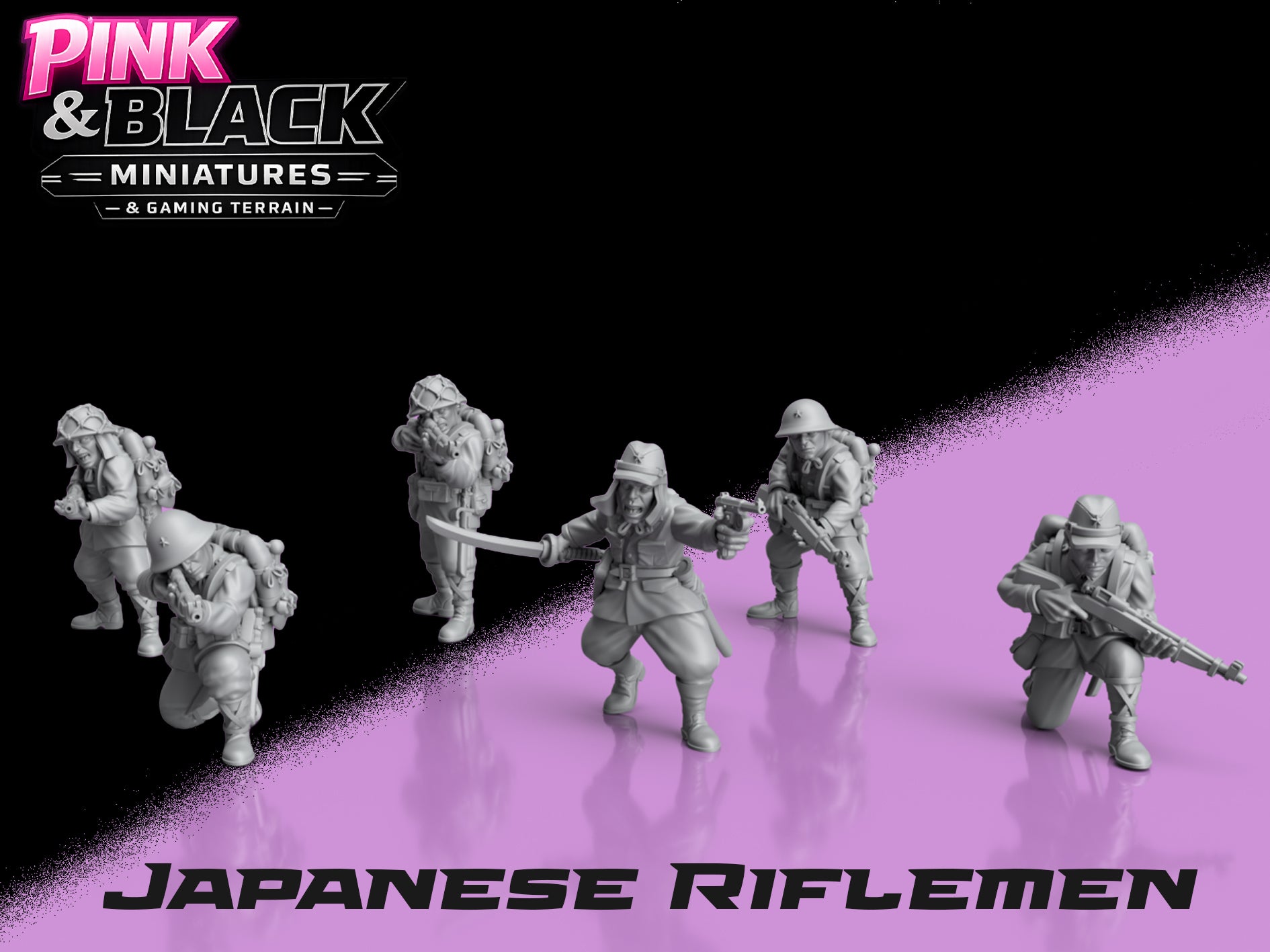 WWII Japanese Riflemen & Officer
