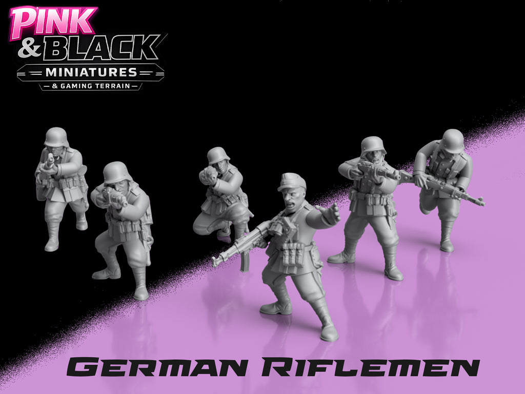 WWII German Riflemen & Officer