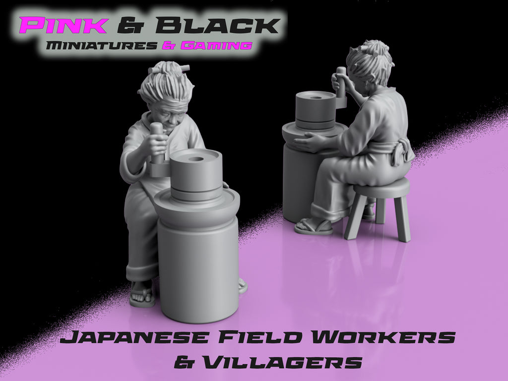 Japanese Field Workers & Villagers