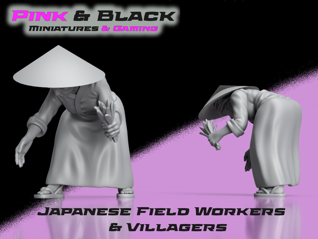 Japanese Field Workers & Villagers